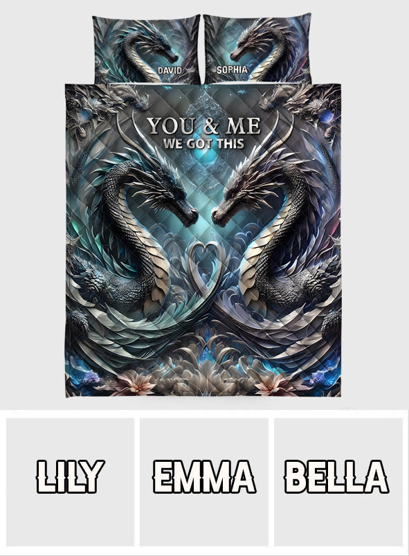 Toi et moi, on gère ! - Ensemble de courtepointe personnalisé Dragon