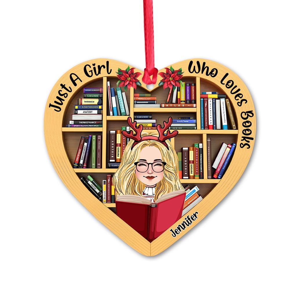 Just A Girl Who Loves Book - Personalized Book Ornament