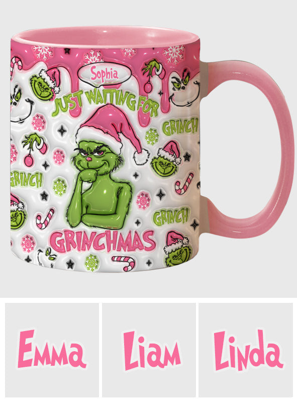 Mug personnalisé « En attendant Noël » avec étole de Noël