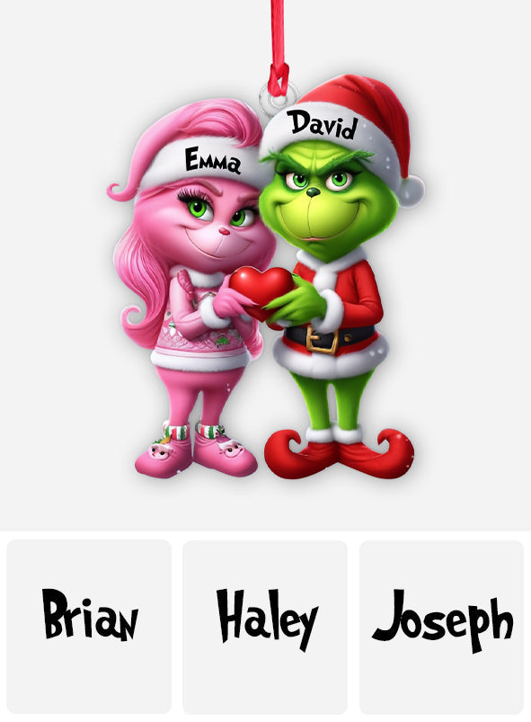 Joyeux Grinchmas - Étole de Noël personnalisée, ornement de Noël en forme de décoration sur mesure