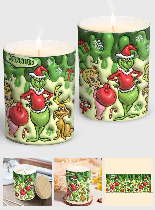 Merry Chrisrtmas - Personalized Stole Christmas Candle With Wooden Lid