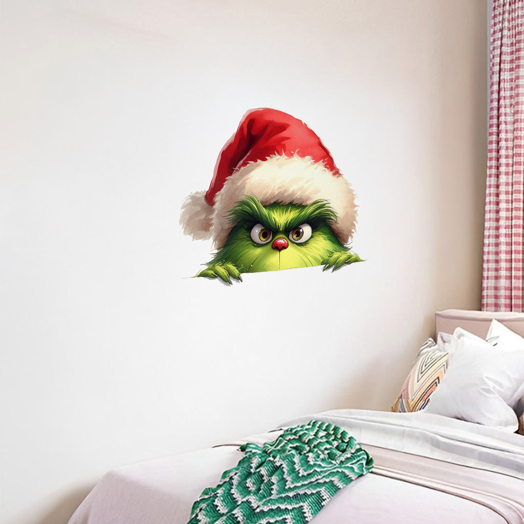 Green Peeking - Stole Christmas Wall Decal