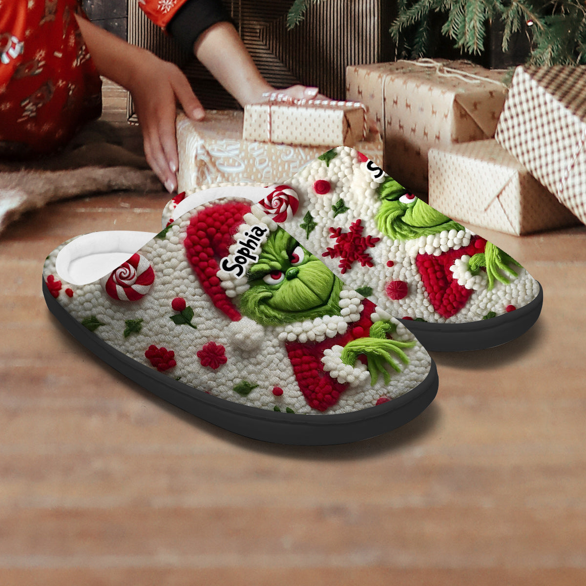 Merry Grinchmas - Personalized Stole Christmas Slippers