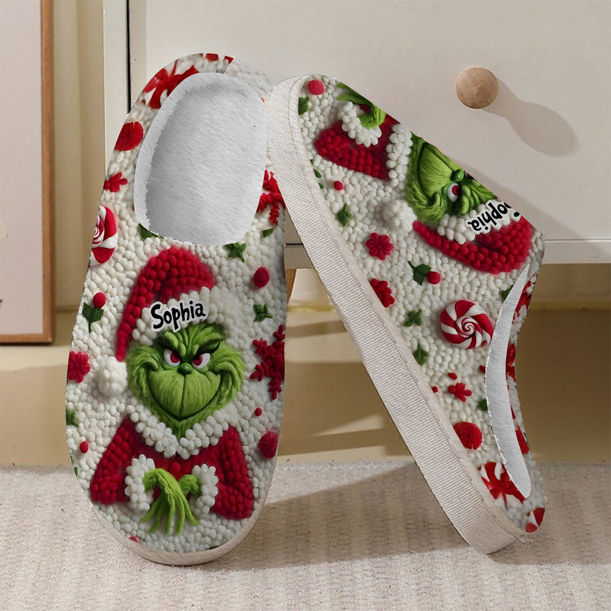 Merry Grinchmas - Personalized Stole Christmas Slippers