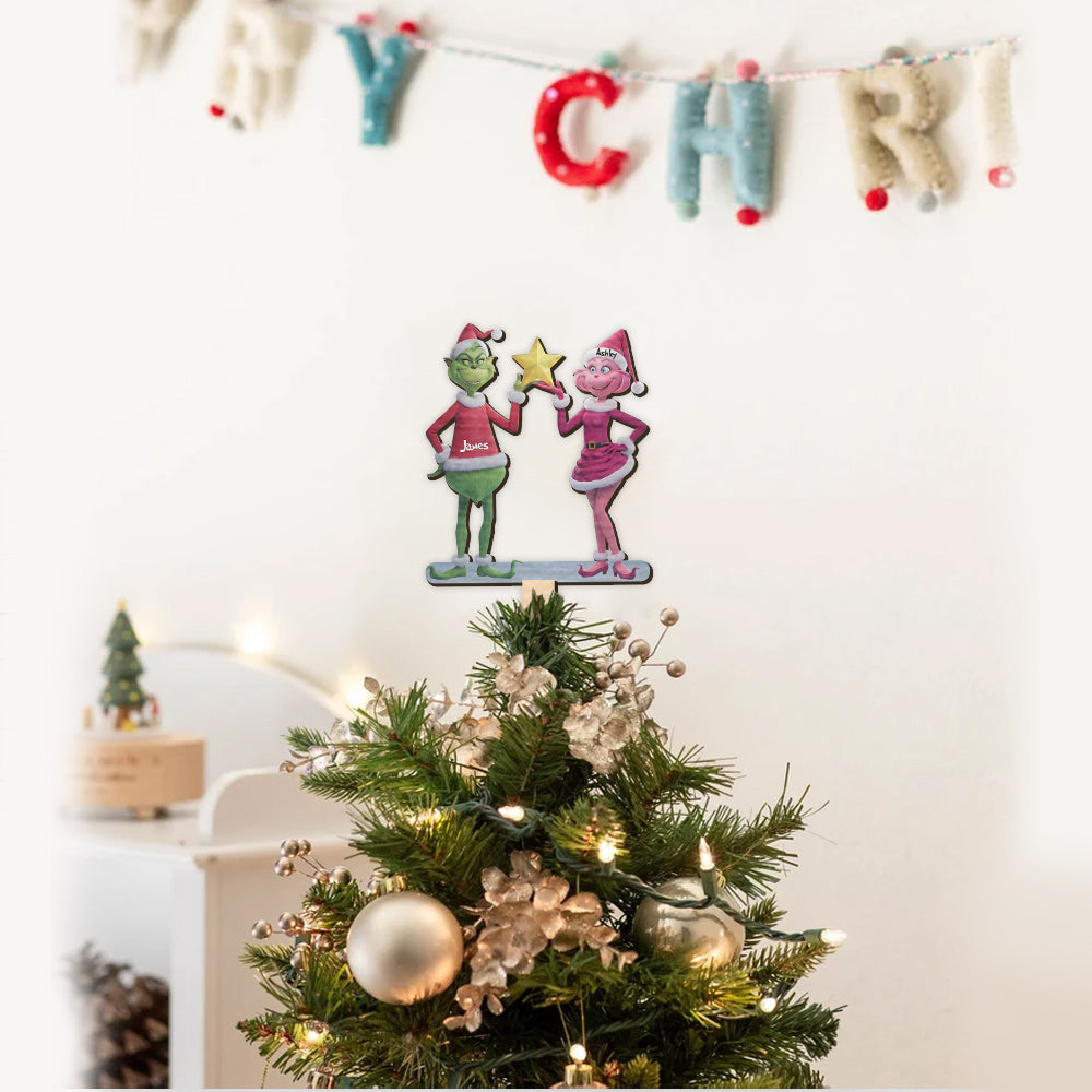 Merry Grinchmas - Personalized Stole Christmas Tree Topper