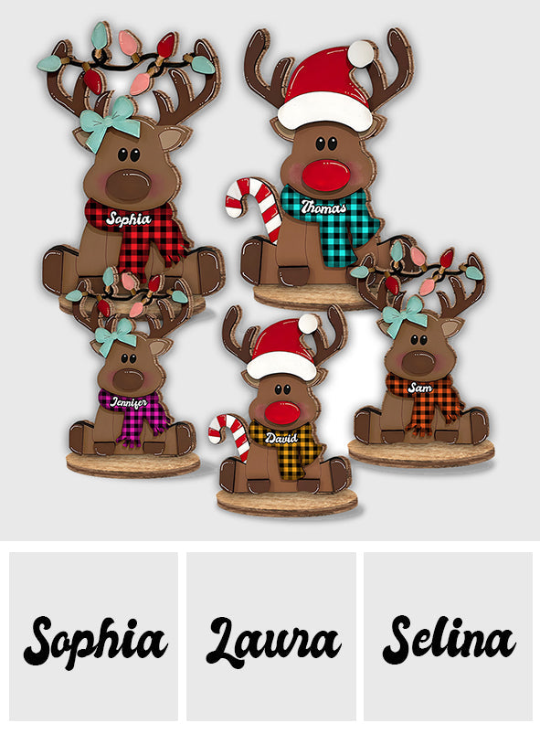 Merry Christmas - Personalized Family Freestanding Wood Plaque