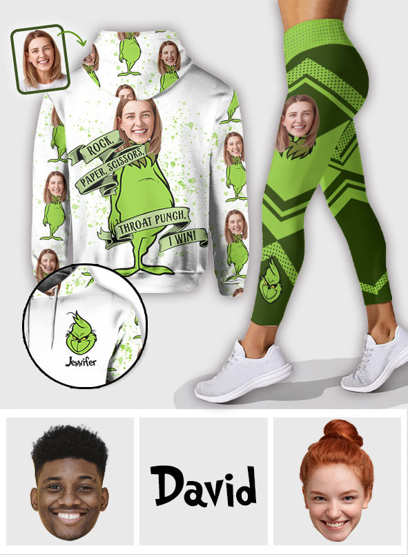 Rock Paper Scissors - Personalized Stole Christmas Hoodie and Leggings