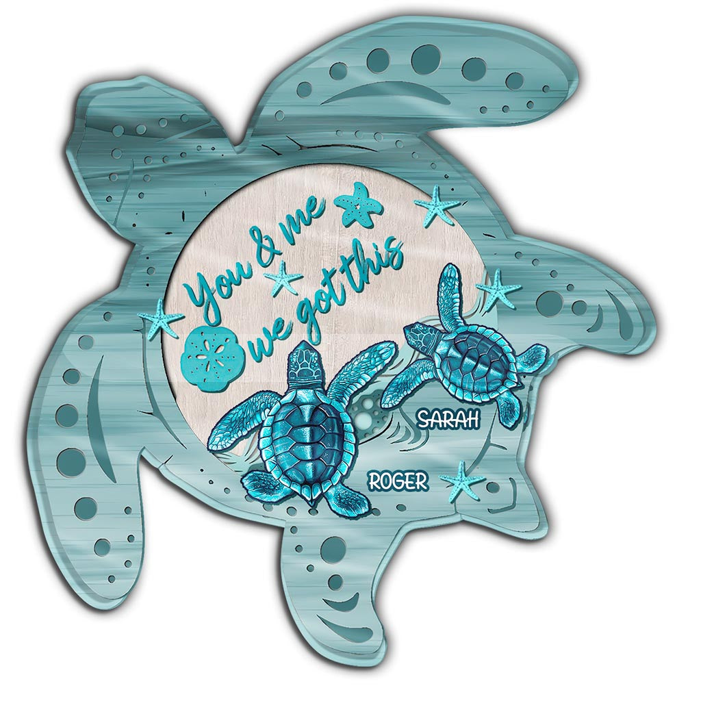 Couple génial de tortues - Oreiller personnalisé en forme de tortue