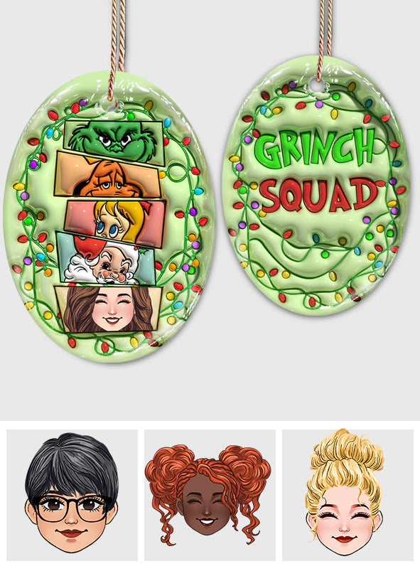 Green Squad - Personalized Stole Christmas Ceramic Oval Ornament