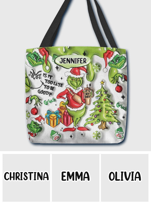 Est-il trop tard pour être sage ? - Sac fourre-tout de Noël personnalisé avec étole