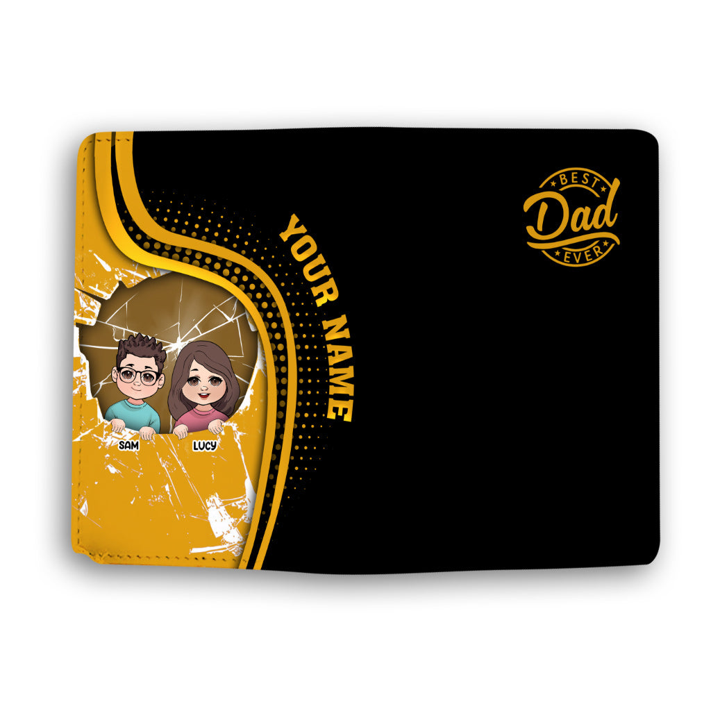Meilleur papa du monde - Porte-passeport personnalisé pour papa