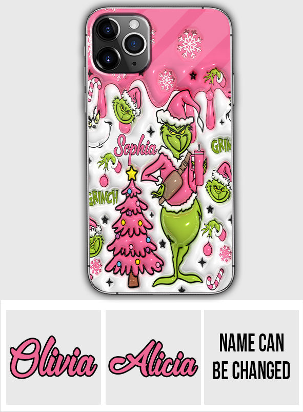 Joyeux Grinchmas - Coque de téléphone personnalisée avec étole de Noël