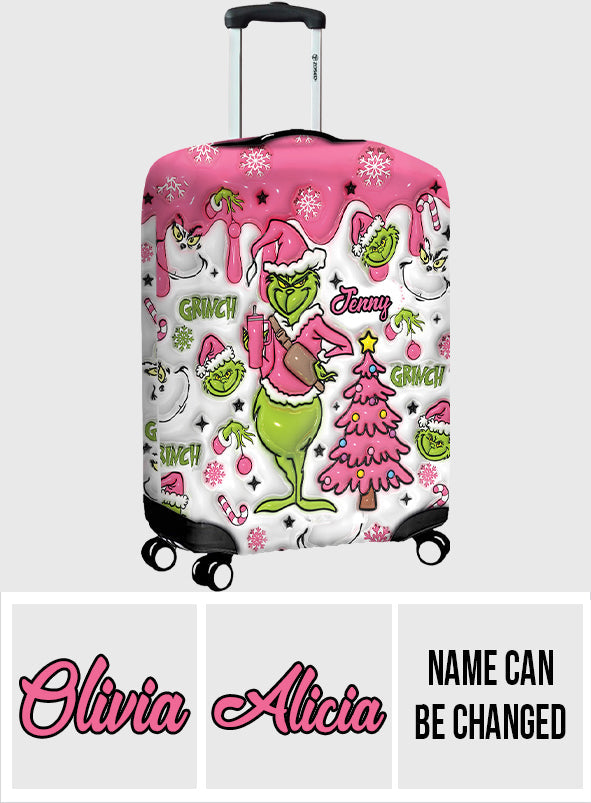 Joyeux Grinchmas - Housse de valise personnalisée avec étole de Noël