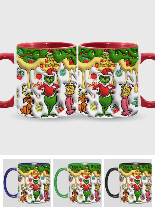 Joyeux Grinchmas - Mug personnalisé avec étole de Noël