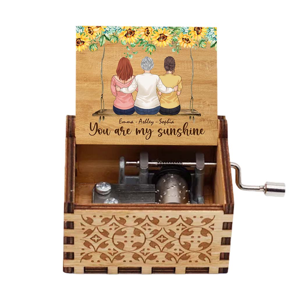 Tu es mon rayon de soleil - Boîte à musique à manivelle personnalisée pour la fête des mères