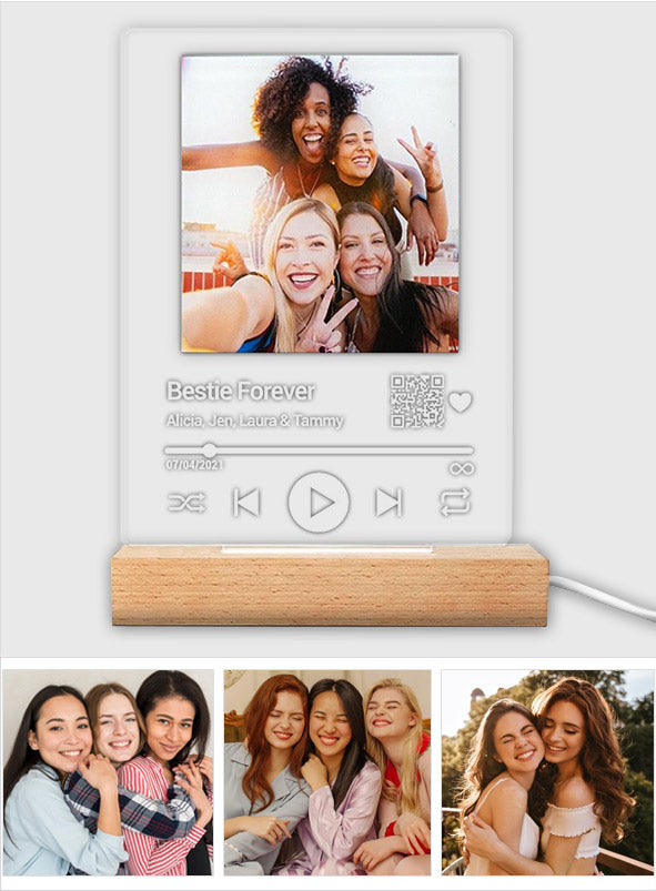 Chanson personnalisée « Meilleure amie pour toujours » - Plaque lumineuse personnalisée en forme de meilleure amie