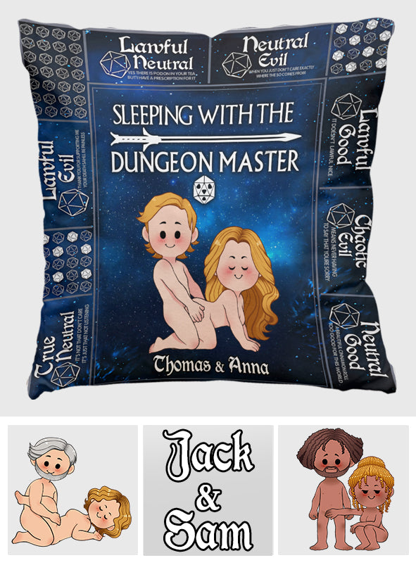 Oreiller décoratif RPG personnalisé « Dormir avec le MJ »