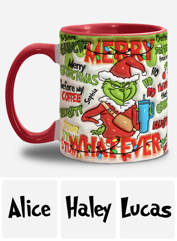Joyeux Grinchmas - Mug personnalisé avec étole de Noël