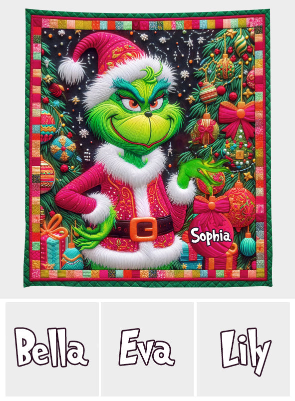 Joyeux Grinchmas - Couverture de Noël personnalisée avec étole