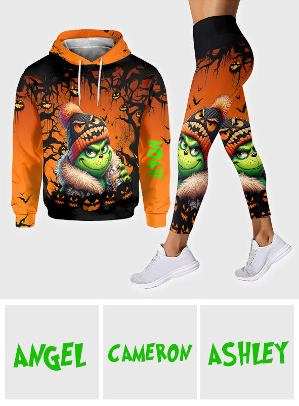 Green Halloween - Personalized Stole Christmas Hoodie and Leggings