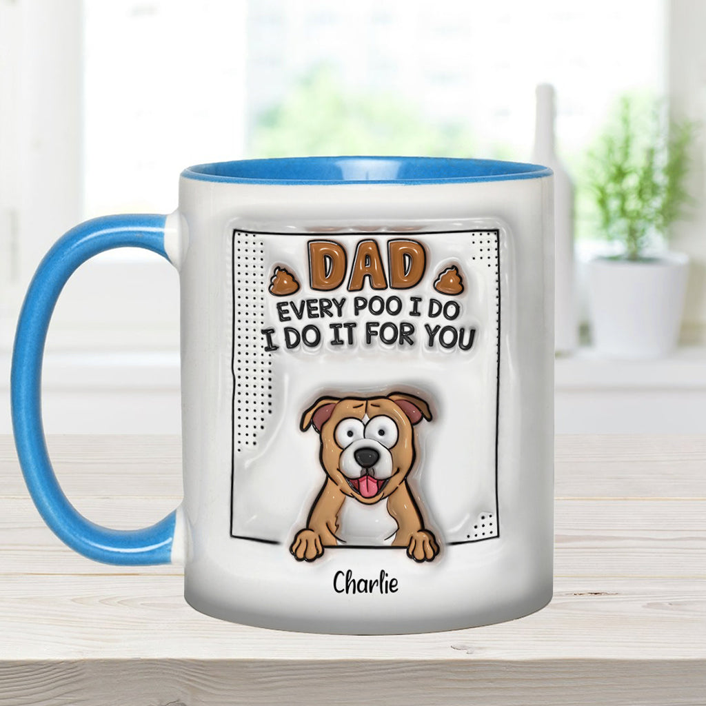Mug personnalisé « Papa, à chaque fois que je fais caca » avec motif chien