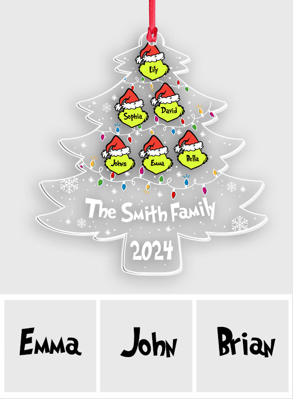 Grinch Family - Personalized Stole Christmas Transparent Ornament