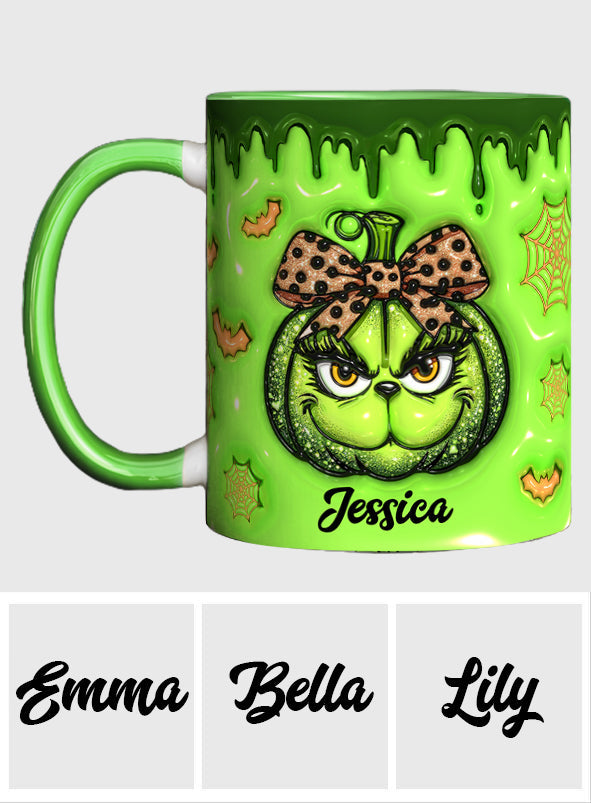 Green Pumpkin - Personalized Stole Christmas Accent Mug
