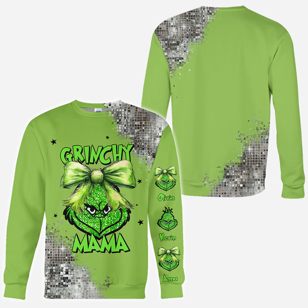 Grinchy Mama - Personalized Stole Christmas All Over Shirt