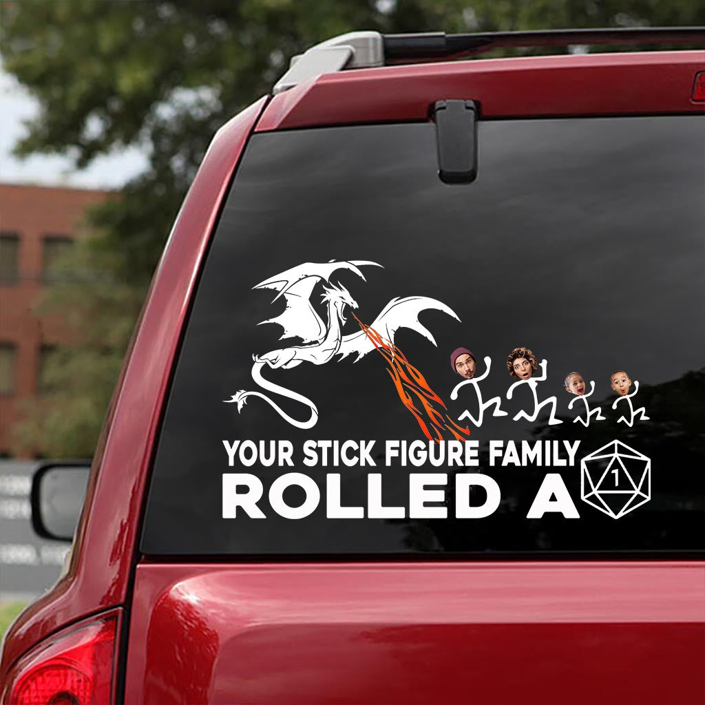 Your Stick Figure Rolled A One - RPG gift for friend, mom, dad, husband, wife, girlfriend, boyfriend - Personalized Decal Full