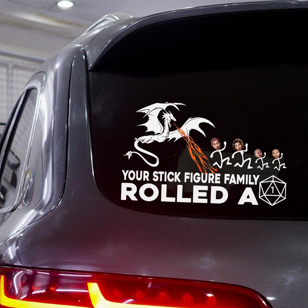 Your Stick Figure Rolled A One - RPG gift for friend, mom, dad, husband, wife, girlfriend, boyfriend - Personalized Decal Full