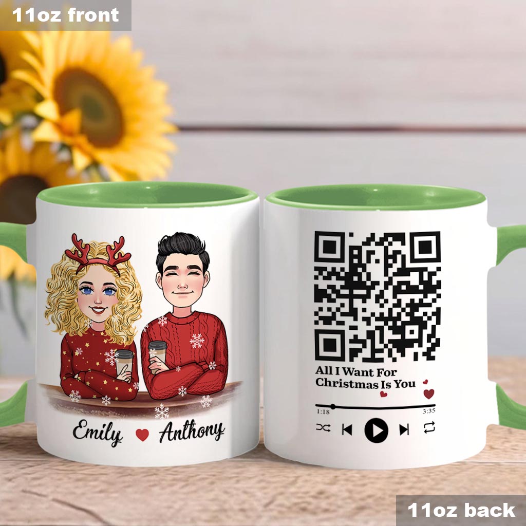 All I Want For Christmas Is You - Personalized Couple Accent Mug