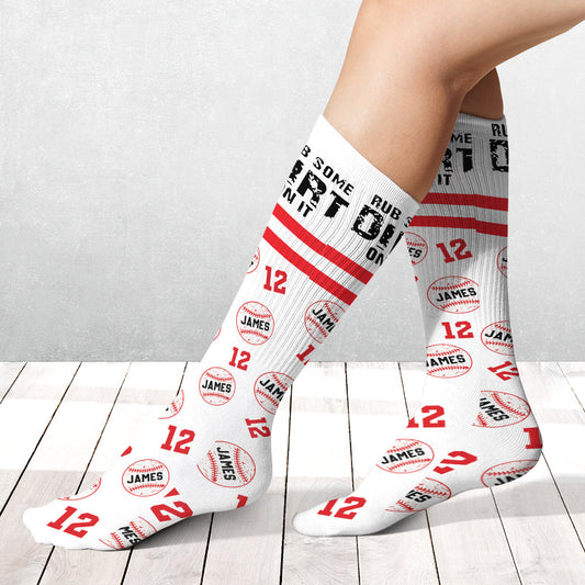 Chaussettes de baseball personnalisées « Frottez-y de la terre »