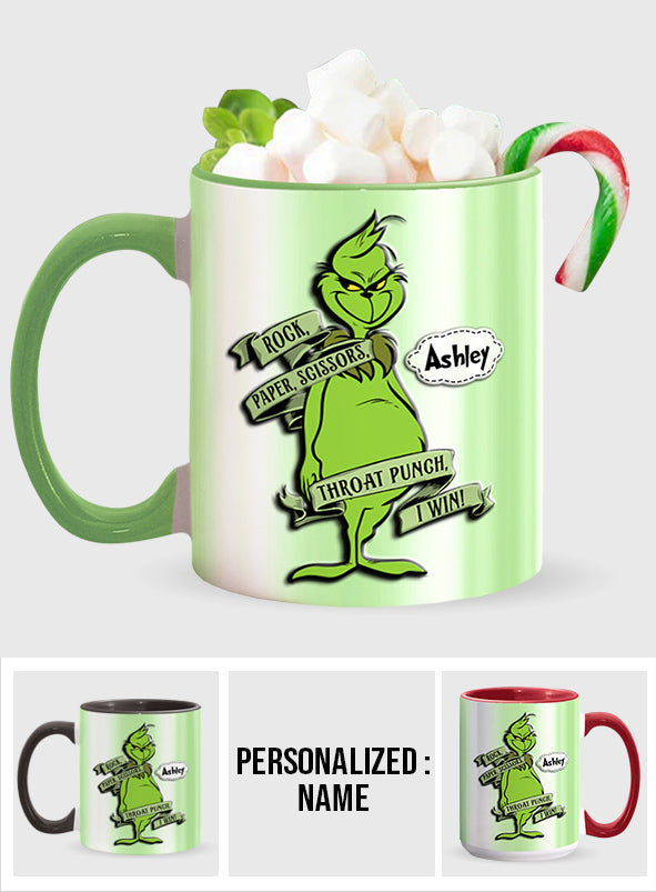 Rock Paper Throat Punch - Personalized Stole Christmas Accent Mug