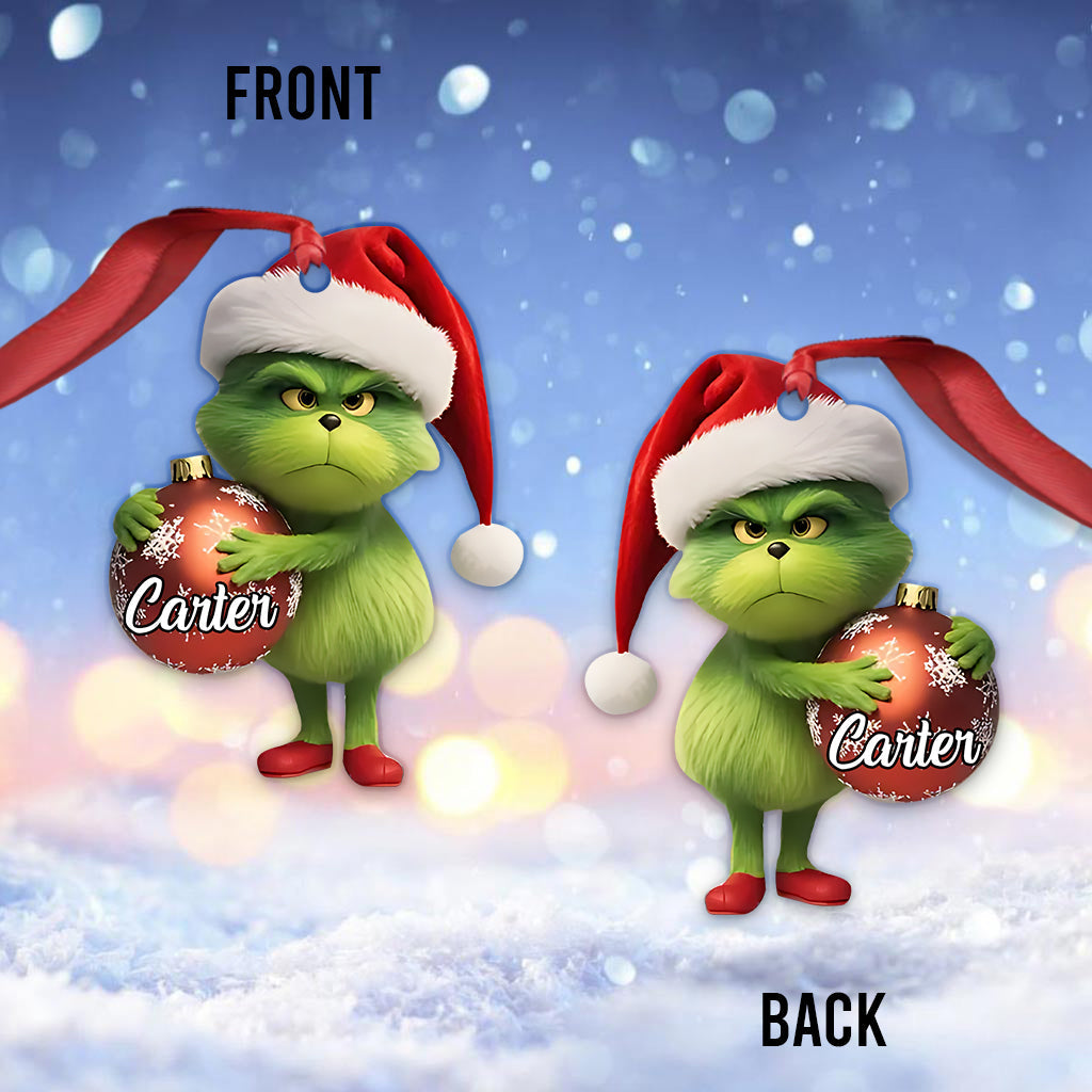 Cute Green Character - Personalized Stole Christmas Ornament