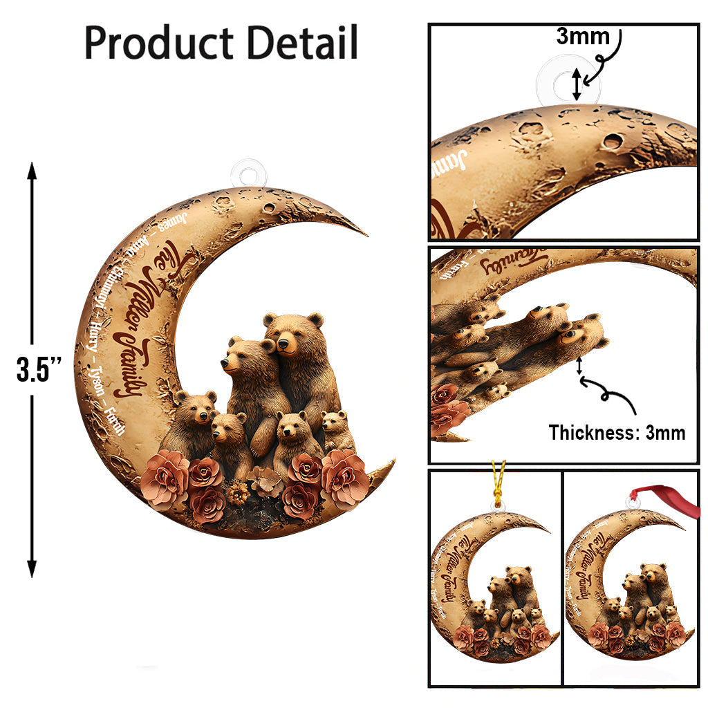 Famille d'ours - Ornement familial personnalisé en forme de famille