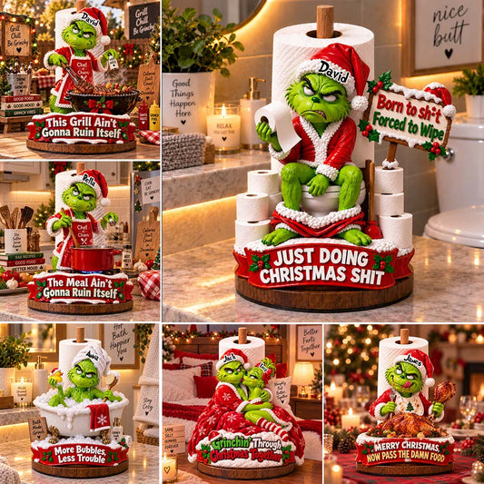 Christmas Decor, Green Monster - Personalized Stole Christmas Paper Towel Stand