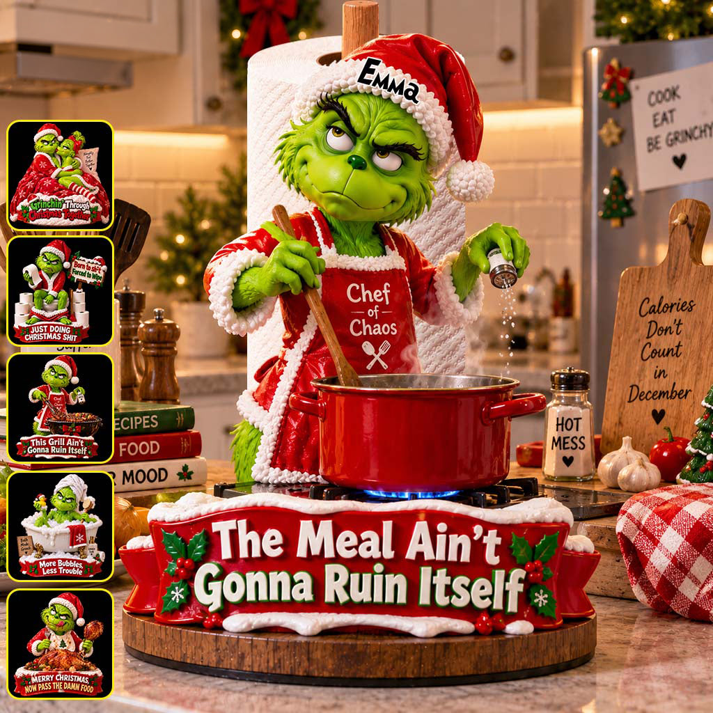 Christmas Decor, Green Monster - Personalized Stole Christmas Paper Towel Stand