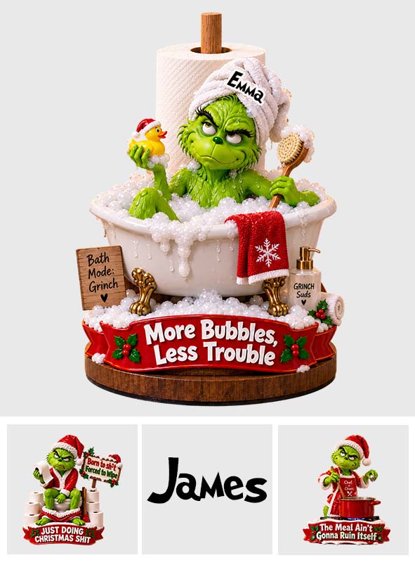 Christmas Decor, Green Monster - Personalized Stole Christmas Paper Towel Stand