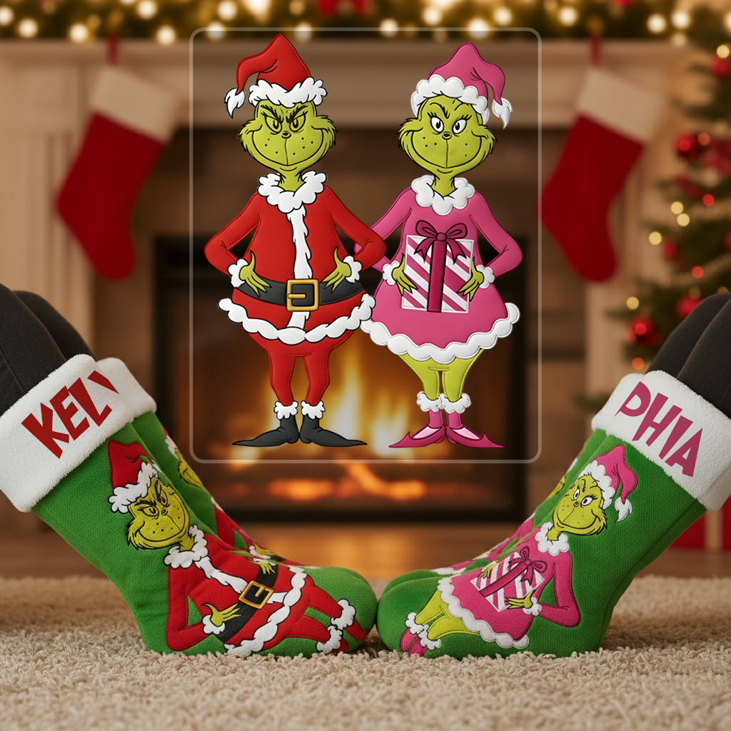Green Monster - Personalized Stole Christmas Socks