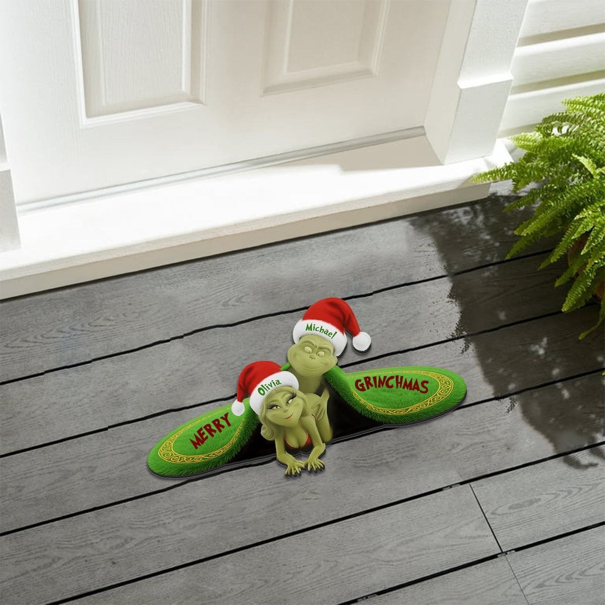 Cadeau de Noël amusant pour couple - Étole de Noël personnalisée, tapis tufté antidérapant