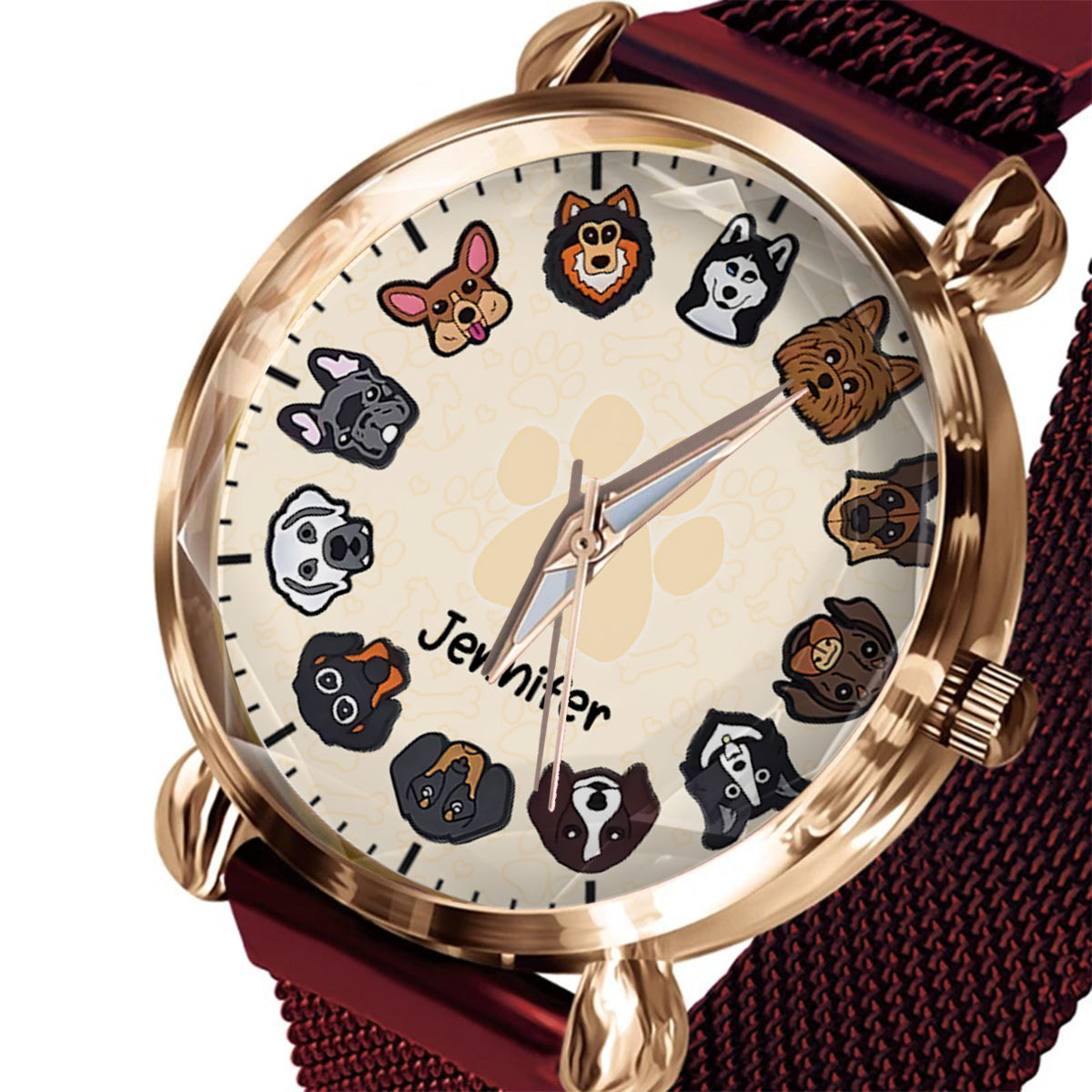 Montre-bracelet personnalisée pour femme « Juste une fille qui aime les chiens » 