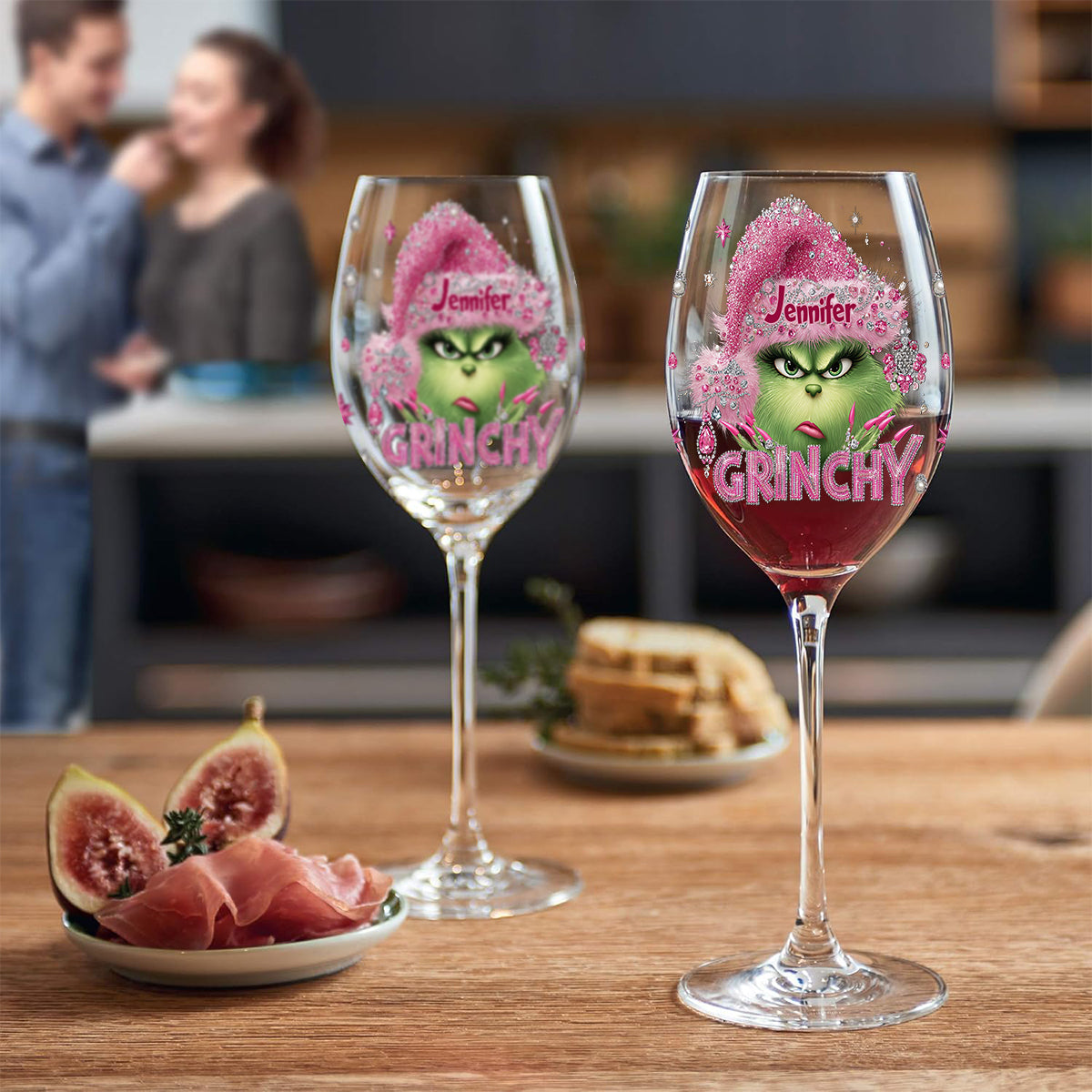 Drink Up, Grinches - Personalized Stole Christmas Wine Glass With Long Stem