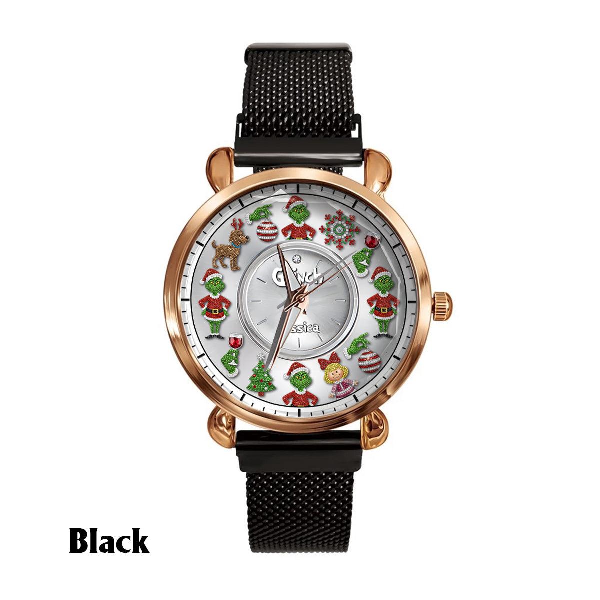 Joyeux Noël - Étole de Noël personnalisée pour femme - Montre-bracelet 
