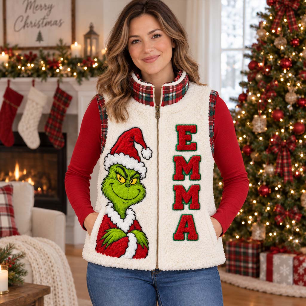 Christmas Is Coming - Personalized Stole Christmas Flannel Fleece Vest