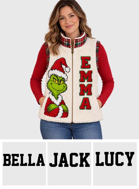 Christmas Is Coming - Personalized Stole Christmas Flannel Fleece Vest