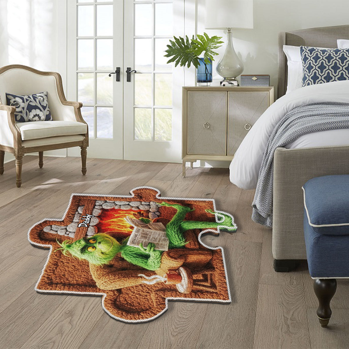 Grumpy Family Life Puzzle - Personalized Stole Christmas Non-Slip Tufted Rug