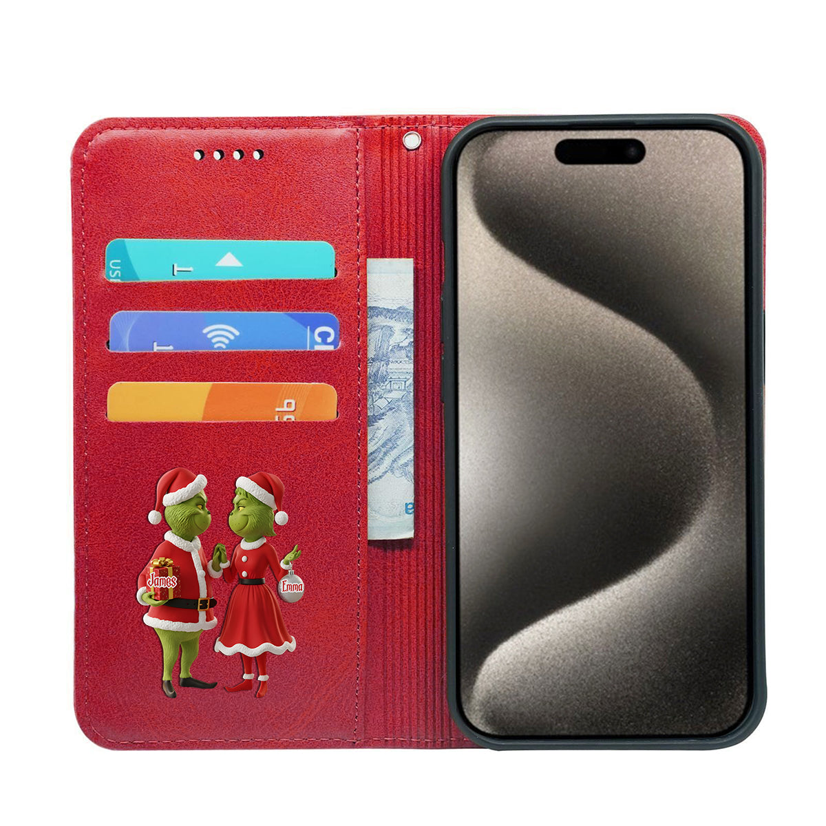 Christmas Gift Merry Grinchmas - Personalized Stole Christmas Wallet Phone Case With Strap
