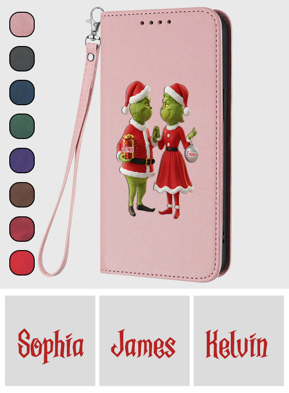 Christmas Gift Merry Grinchmas - Personalized Stole Christmas Wallet Phone Case With Strap