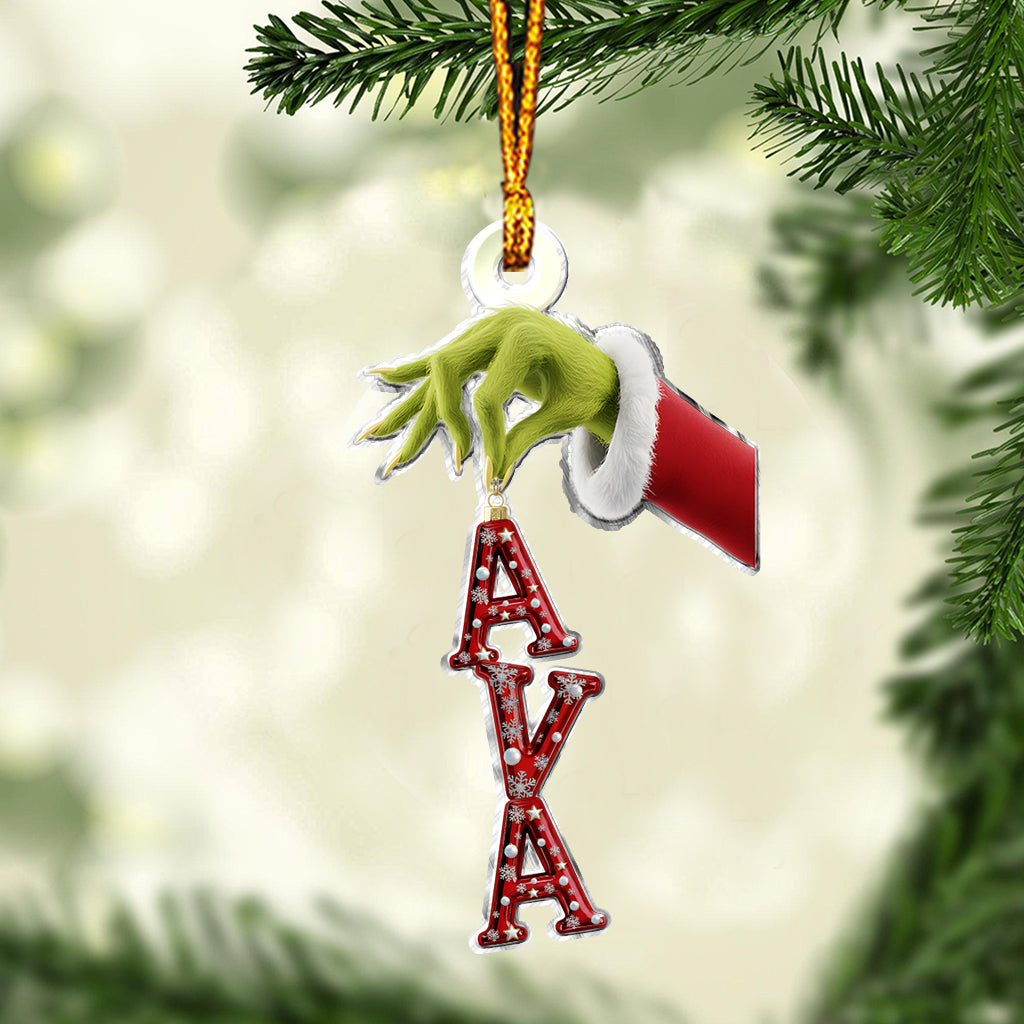 Merry Grinchmas Name Ornament - Personalized Stole Christmas Custom Shaped Ornament