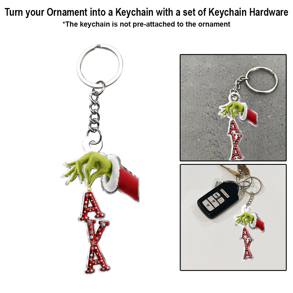 Merry Grinchmas Name Ornament - Personalized Stole Christmas Custom Shaped Ornament